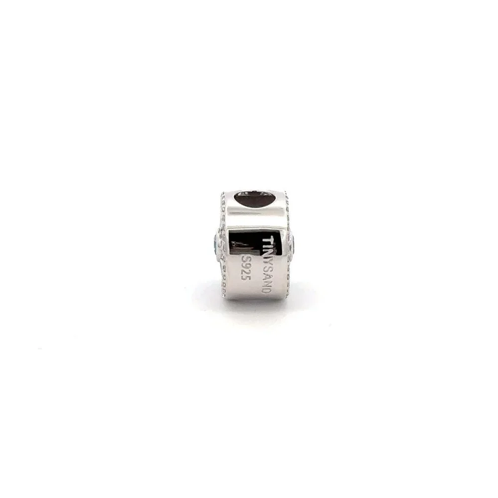 925 Sterling Silver Charm Bead Round Holiday Christmas For Charm Bracelet - Picture 3 of 5